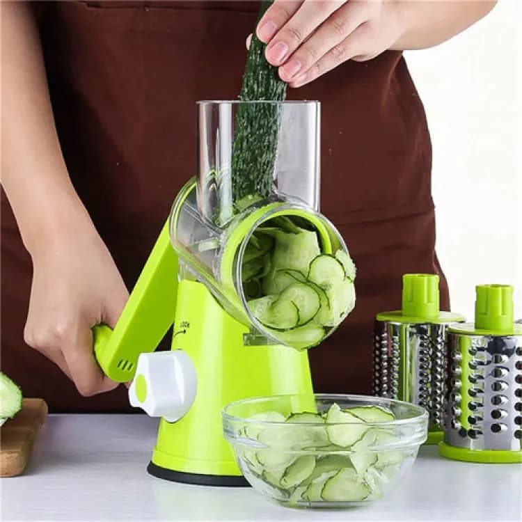 3-in-1 Rotary Drum Vegetable Grater & Slicer